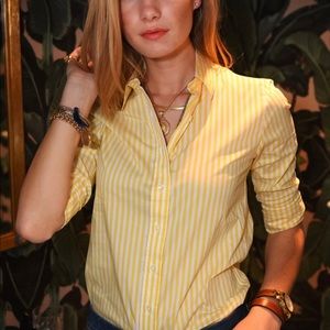 The Icon Shirt in Yellow Stripe by The Shirt by Rochelle Behrens Size S